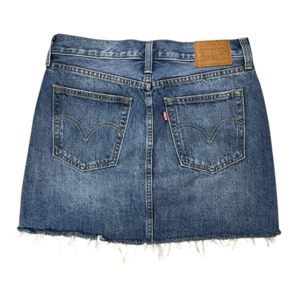 Levi’s Premium Deconstructed Denim Mini Skirt 28 Y2K Coastal Cowgirl NWT - Picture 5 of 8
